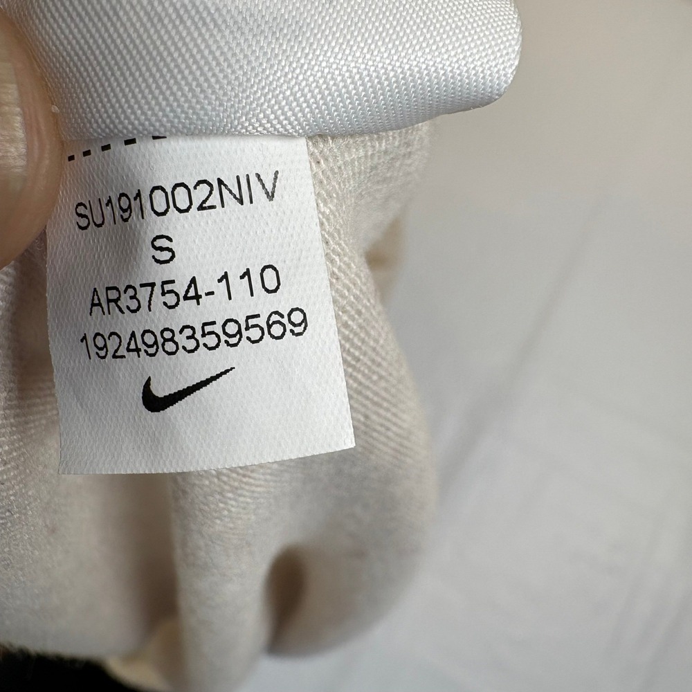 Nike Sportswear Womens Cropped Sweatshirt Oatmeal Heather AR3754-110 Small - Picture 8 of 9